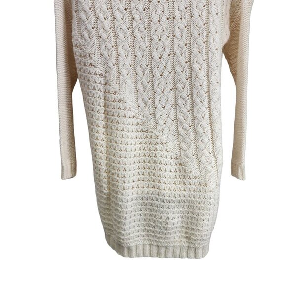 Lucky Brand Women's Ivory Cable‎ Knit Open Stitch Sweater Size M - Picture 6 of 9